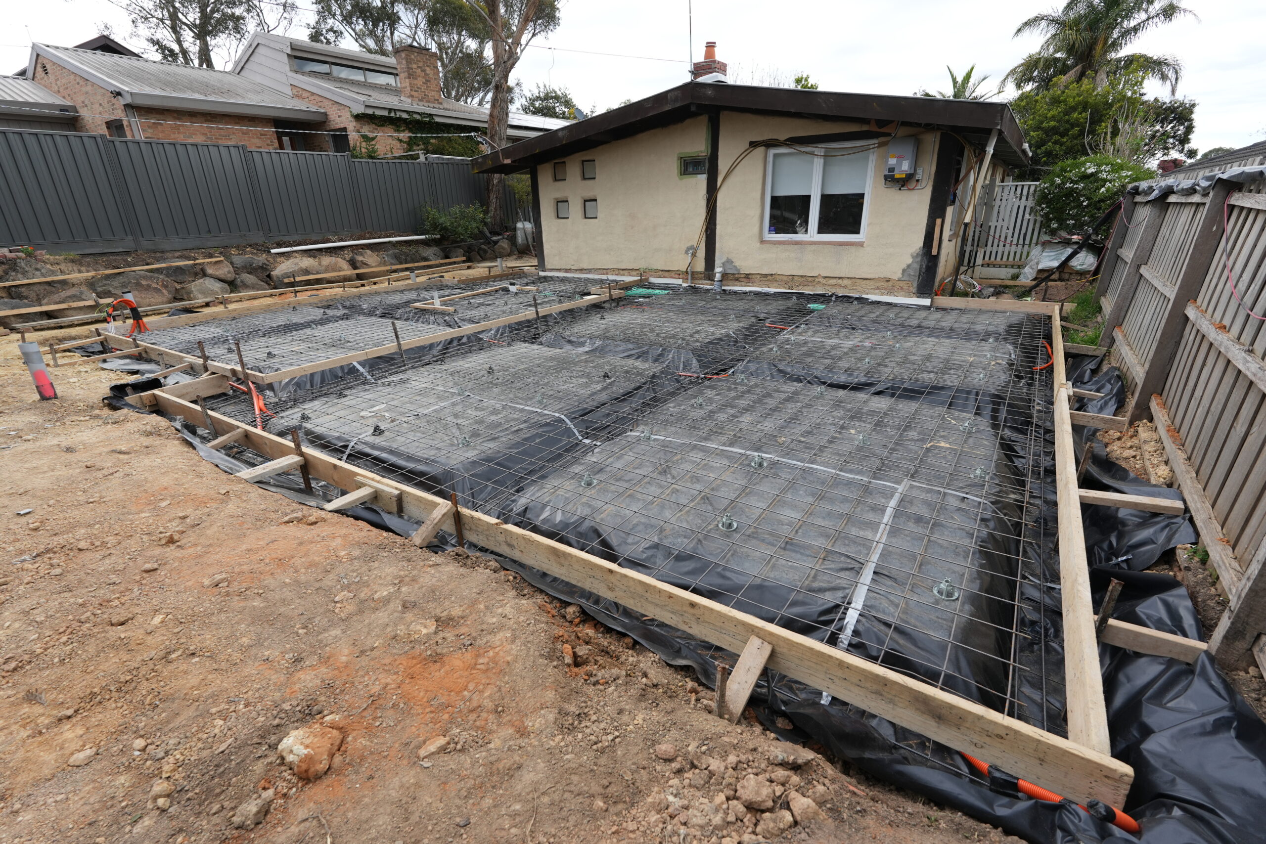 Mud brick home extension excavation